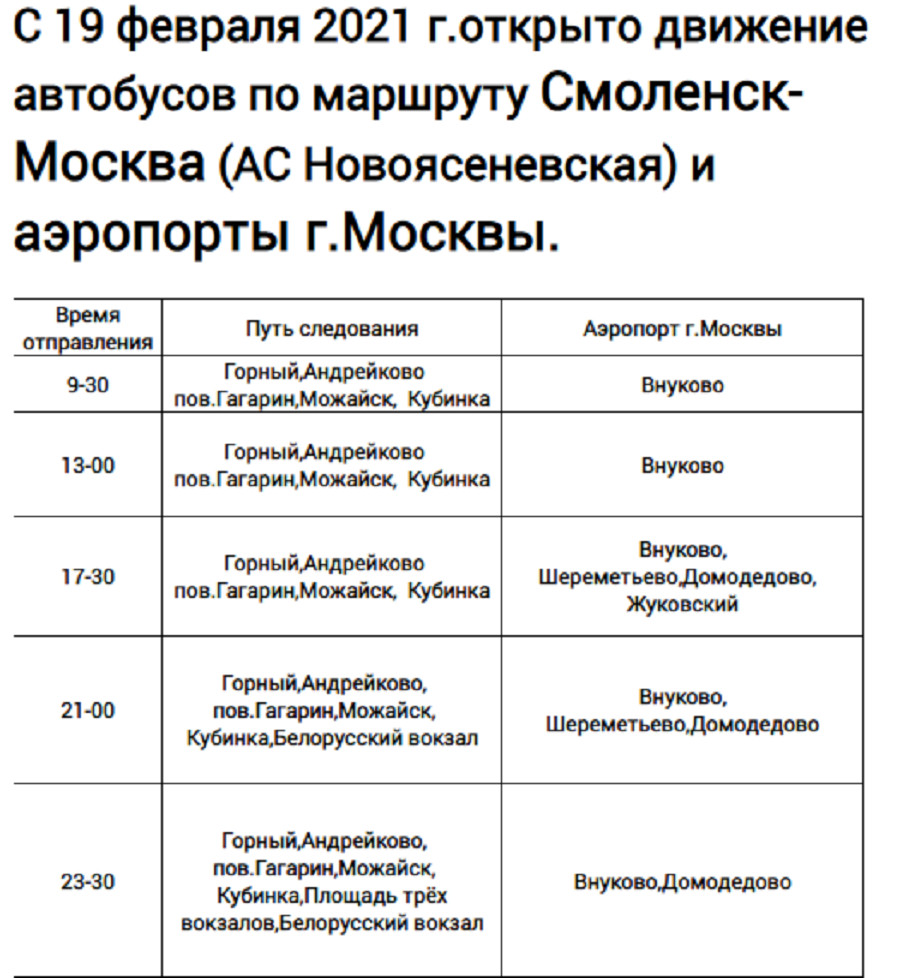 В Смоленске от автовокзала будут следовать автобусы до московских  аэропортов - Общество | Информагентство 