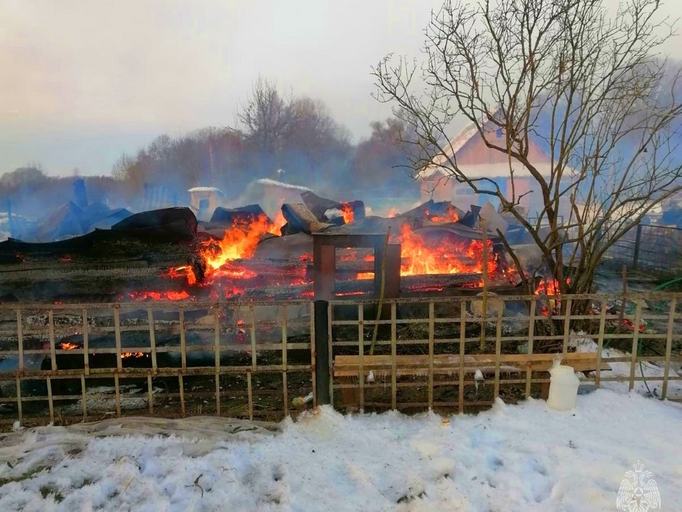пожар на ферме 4.12.2022, Плешково