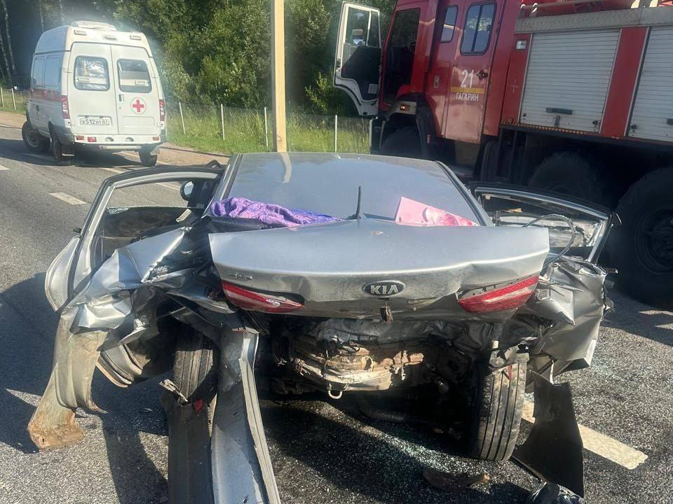 ДТП с двумя погибшими женщинами, Гагаринский район, 155 км М1, Kia, фото ГАИ