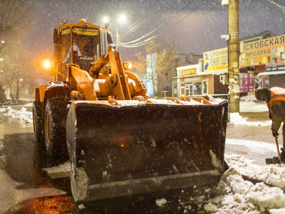 экскаватор, уборка снега, фото мэрии