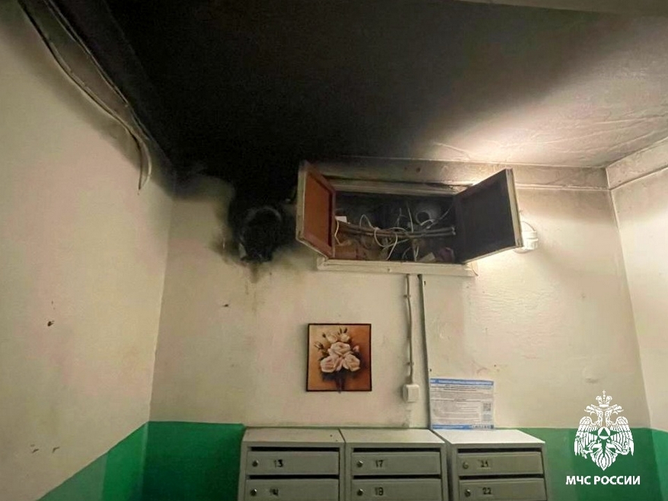 возгорание щитовой 29.11.2025 в четырёхэтажке на улице Космонавтов Вязьмы