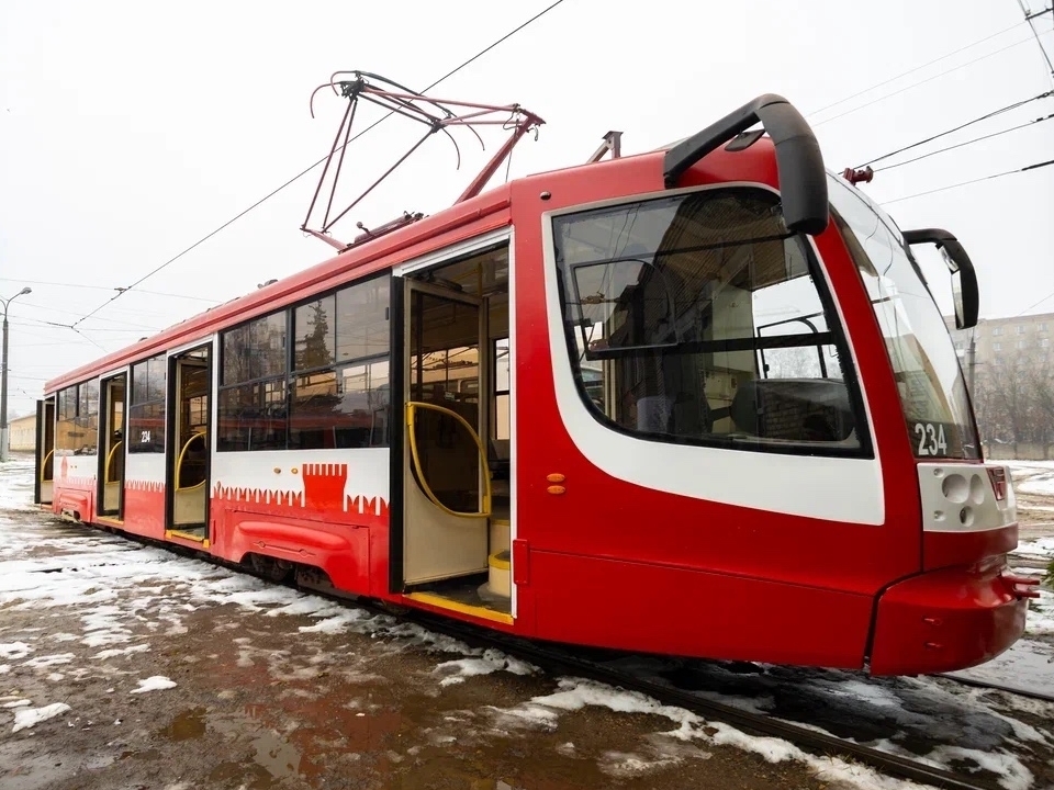 трамвай в депо, вагон 234, фото мэрии