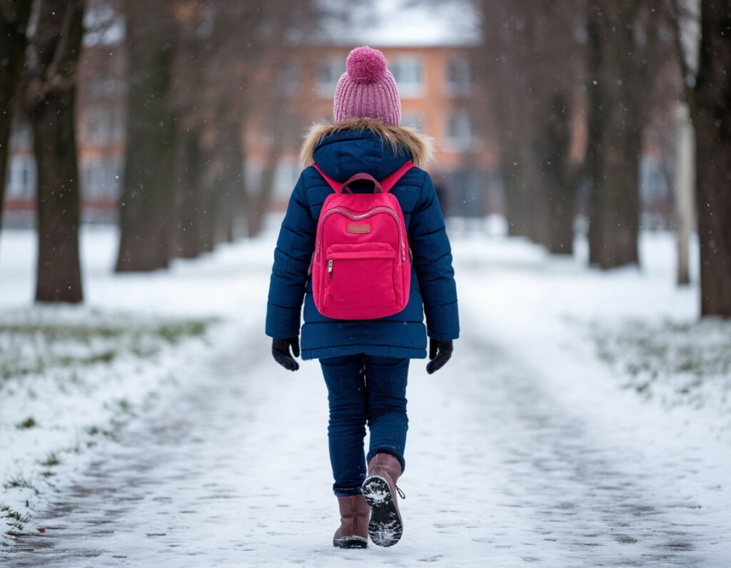 школьница детсад школа дети зима учеба