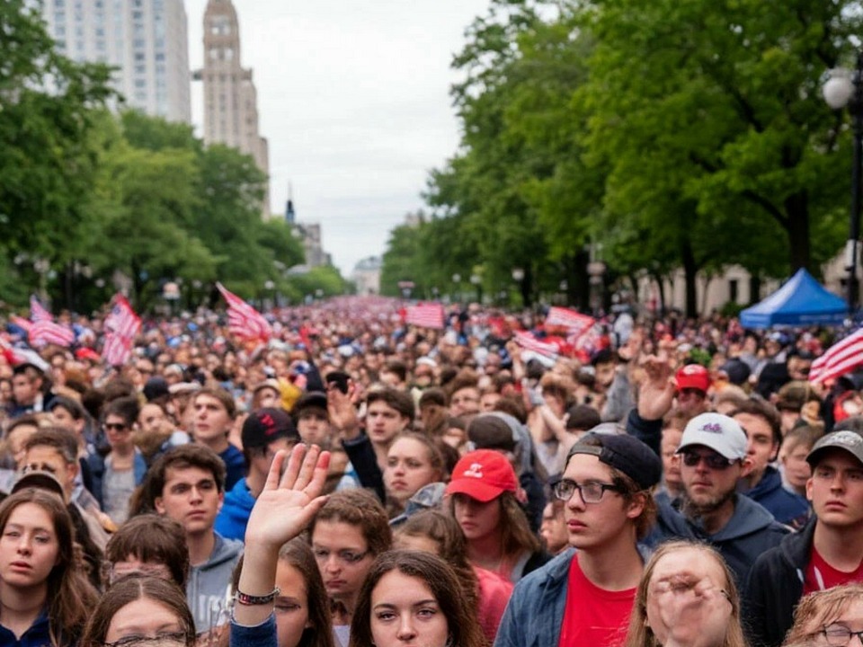 молодёжный митинг, акция, изображение от Шедеврум