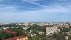 Деревья, вид на город Смоленск, зелень, погода, лето