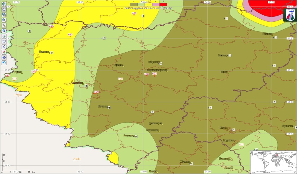 пожарная опасность смоленская область