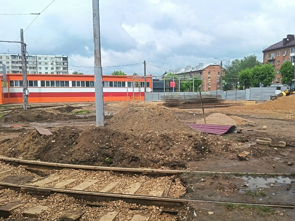 ремонт трамвайного кольца на Багратиона, фото vk.ru smolensk_transport