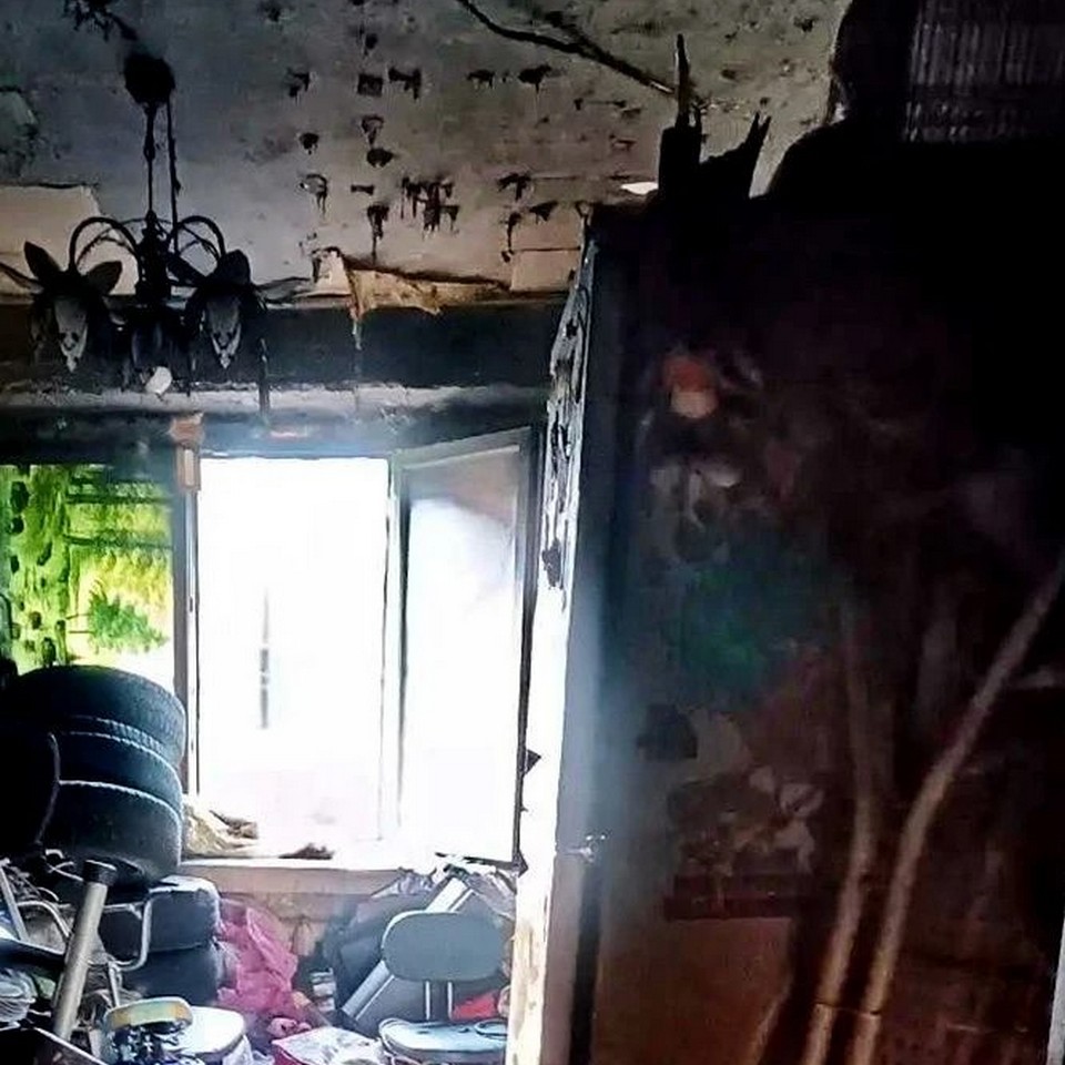 пожар в комнате общежития на Черняховского, фото МЧС
