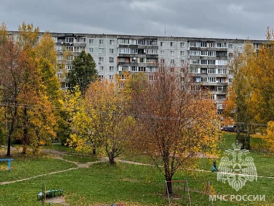 двор осенью
